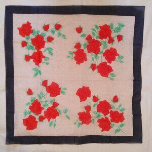 Vintage Italian Red Roses Scarf